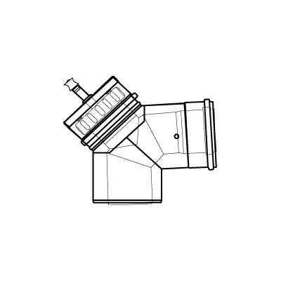 Odkouření kond.Almeva LIL revizní koleno DN125X180/87° S MĚŘÍCÍM OTVOREM