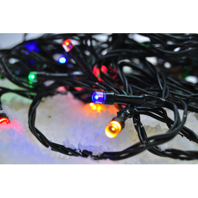 Řetěz LED vánoční venk. 50 LED Solight 5M.8 FUN.ČASOVAČ.IP44.VÍCEBAREV.