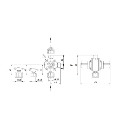 Ventil multifunkční Grundfos MFV-G5/8-10 PVC/V U2 95730807