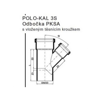 Odbočka Polo-kal 3S 75/ 75-45° 2606