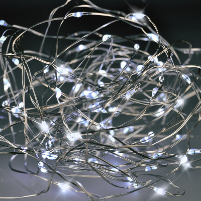 Řetěz LED vánoční 30 mini LED Solight STŘÍBRNÝ.3M.3 X AA.STUD.SVĚTLO 1V55-W