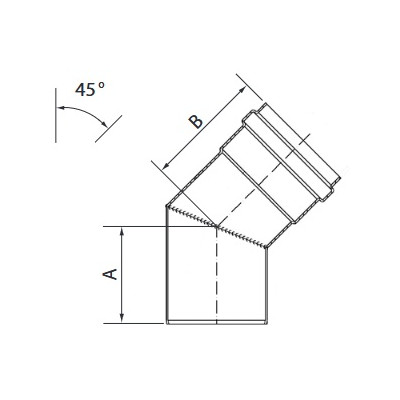 Odkouření Almeva koleno 45° PL/80