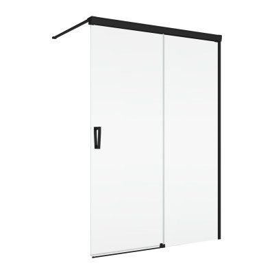 Zástěna Walk-in Ronal Cadura 150X200CM PRAVÁ ČERNÁ MATNÁ/ČIRÉ CAW2D1500607